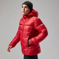 Berghaus MTN Arete Ultra Down Hoodie für Damen - Rot-Damen Isolierend