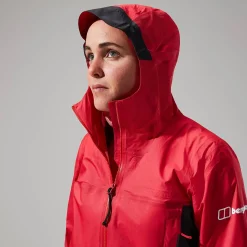 Berghaus MTN Guide Hyper Alpha Jacken für Damen - Rot/Schwarz-Damen Wasserdicht | Lightweight
