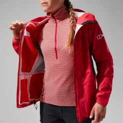 Berghaus MTN Guide Hyper Alpha Jacken für Damen - Rot/Schwarz-Damen Wasserdicht | Lightweight