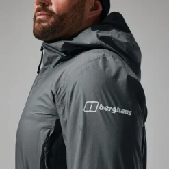 Berghaus MTN Guide Hyper Alpha Jacken für Herren - Grau/Schwarz-Herren Wasserdicht | Herren Leichte