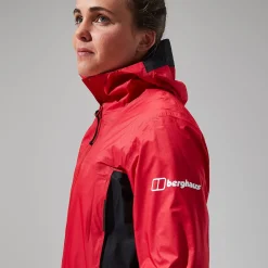Berghaus MTN Guide Hyper Alpha Jacken für Damen - Rot/Schwarz-Damen Wasserdicht | Lightweight