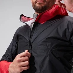 Berghaus MTN Guide Hyper LT Jacken für Herren - Schwarz/Rot-Herren Wasserdicht | Herren Leichte