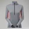 Berghaus MTN Guide Long Sleeve Half Zip für Damen - Schwarz/Rot-Damen Baselayer