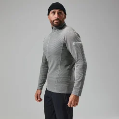 Berghaus MTN Guide Long Sleeve Half Zip Fleece für Herren - Grau/Schwarz-Herren Baselayer
