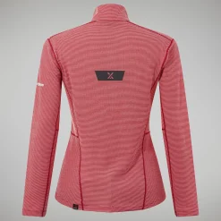 Berghaus MTN Guide Long Sleeve Half Zip Fleece für Damen - Rot-Damen Baselayer