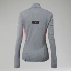Berghaus MTN Guide Long Sleeve Half Zip für Damen - Schwarz/Rot-Damen Baselayer