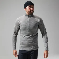 Berghaus MTN Guide Long Sleeve Half Zip Fleece für Herren - Grau/Schwarz-Herren Baselayer