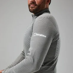 Berghaus MTN Guide Long Sleeve Half Zip Fleece für Herren - Grau/Schwarz-Herren Baselayer