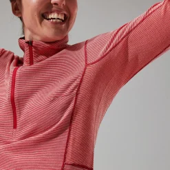Berghaus MTN Guide Long Sleeve Half Zip Fleece für Damen - Rot-Damen Baselayer