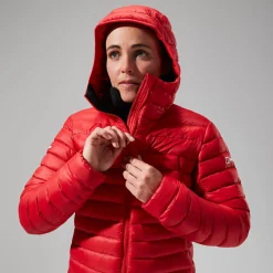 Berghaus MTN Seeker MW Daunen Hoodie für Damen - Rot-Damen Hoodies Und Sweatshirts