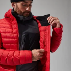 Berghaus MTN Seeker MW Daunen Hoodie für Herren - Rot/Schwarz-Herren Hoodies Und Sweatshirts | Isolierend