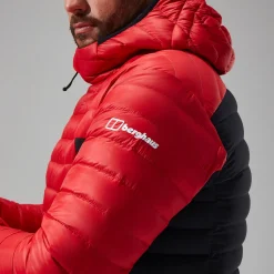 Berghaus MTN Seeker MW Daunen Hoodie für Herren - Rot/Schwarz-Herren Hoodies Und Sweatshirts | Isolierend