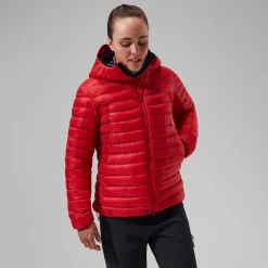 Berghaus MTN Seeker MW Daunen Hoodie für Damen - Rot-Damen Hoodies Und Sweatshirts