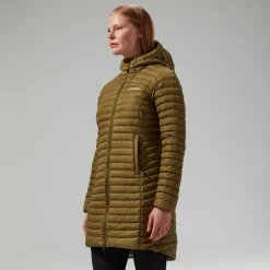 Berghaus Nula Lange Micro Jacket für Damen - Grün-Damen Isolierend | Lightweight