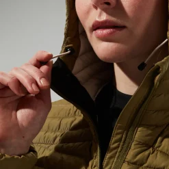 Berghaus Nula Lange Micro Jacket für Damen - Grün-Damen Isolierend | Lightweight