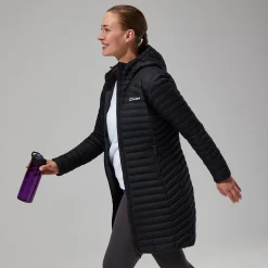 Berghaus Nula Micro Long Jacken für Damen - Schwarz-Damen Isolierend | Lightweight