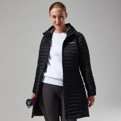 Berghaus Nula Micro Long Jacken für Damen - Schwarz-Damen Isolierend | Lightweight