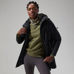 Berghaus Omeara Lange Jacken für Damen - Schwarz-Damen Wasserdicht