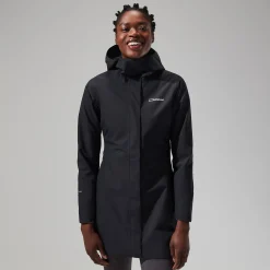 Berghaus Omeara Lange Jacken für Damen - Schwarz-Damen Wasserdicht