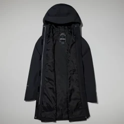 Berghaus Omeara Lange Jacken für Damen - Schwarz-Damen Wasserdicht