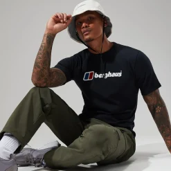 Berghaus Organic Big Classic Logo T-Shirt für Herren - Schwarz-Herren T-shirts