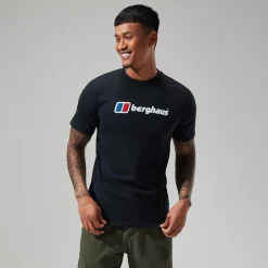 Berghaus Organic Big Classic Logo T-Shirt für Herren - Schwarz-Herren T-shirts
