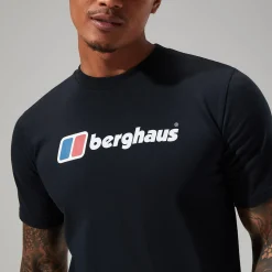 Berghaus Organic Big Classic Logo T-Shirt für Herren - Schwarz-Herren T-shirts