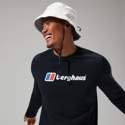 Berghaus Organic Big Logo Long Sleeve T-Shirt für Herren - Schwarz-Herren T-shirts