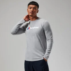 Berghaus Organic Big Logo Long Sleeve T-Shirt für Herren - Dunkelgrau-Herren T-shirts