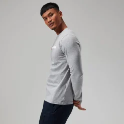 Berghaus Organic Big Logo Long Sleeve T-Shirt für Herren - Dunkelgrau-Herren T-shirts