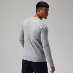 Berghaus Organic Big Logo Long Sleeve T-Shirt für Herren - Dunkelgrau-Herren T-shirts