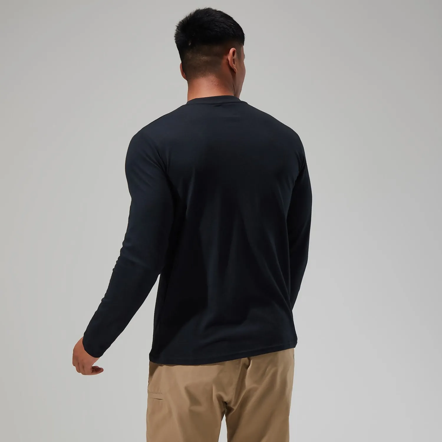 Berghaus Organic Big Logo Long Sleeve T-Shirt für Herren - Schwarz-Herren T-shirts