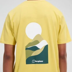 Berghaus Rolling Peaks Kurzarm Shirt für Herren - Gelb-Herren T-shirts