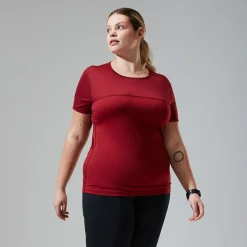 Berghaus Short Sleeve Voyager Tech T-Shirt für Damen - Dunkelrot-Damen Baselayer