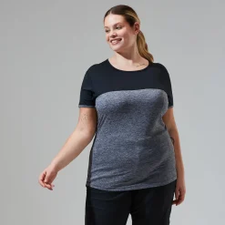Berghaus Short Sleeve Voyager Tech T-Shirt für Damen - Dunkelgrau/Schwarz-Damen Baselayer