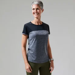 Berghaus Short Sleeve Voyager Tech T-Shirt für Damen - Dunkelgrau/Schwarz-Damen Baselayer