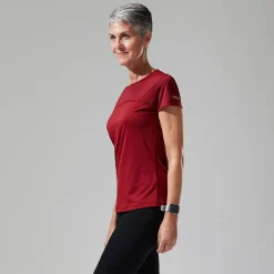 Berghaus Short Sleeve Voyager Tech T-Shirt für Damen - Dunkelrot-Damen Baselayer