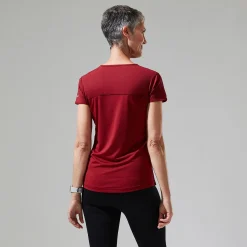 Berghaus Short Sleeve Voyager Tech T-Shirt für Damen - Dunkelrot-Damen Baselayer