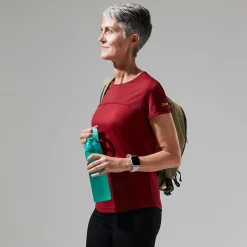 Berghaus Short Sleeve Voyager Tech T-Shirt für Damen - Dunkelrot-Damen Baselayer