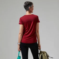 Berghaus Short Sleeve Voyager Tech T-Shirt für Damen - Dunkelrot-Damen Baselayer