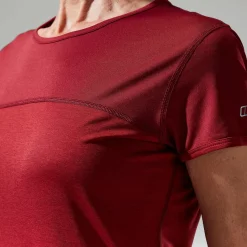 Berghaus Short Sleeve Voyager Tech T-Shirt für Damen - Dunkelrot-Damen Baselayer