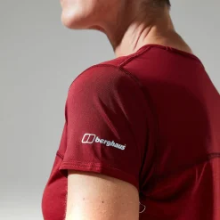 Berghaus Short Sleeve Voyager Tech T-Shirt für Damen - Dunkelrot-Damen Baselayer