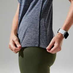 Berghaus Short Sleeve Voyager Tech T-Shirt für Damen - Dunkelgrau/Schwarz-Damen Baselayer