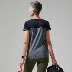 Berghaus Short Sleeve Voyager Tech T-Shirt für Damen - Dunkelgrau/Schwarz-Damen Baselayer