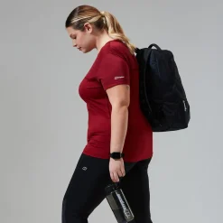 Berghaus Short Sleeve Voyager Tech T-Shirt für Damen - Dunkelrot-Damen Baselayer