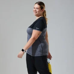 Berghaus Short Sleeve Voyager Tech T-Shirt für Damen - Dunkelgrau/Schwarz-Damen Baselayer