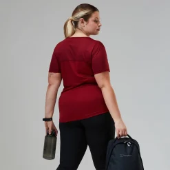 Berghaus Short Sleeve Voyager Tech T-Shirt für Damen - Dunkelrot-Damen Baselayer