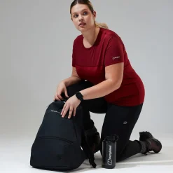 Berghaus Short Sleeve Voyager Tech T-Shirt für Damen - Dunkelrot-Damen Baselayer