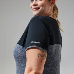 Berghaus Short Sleeve Voyager Tech T-Shirt für Damen - Dunkelgrau/Schwarz-Damen Baselayer