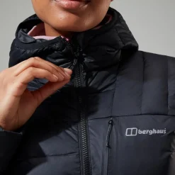 Berghaus Silksworth Daunenjacke mit Kapuze für Damen - Schwarz-Damen Isolierend